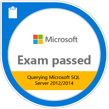 Exam 461: Querying Microsoft SQL Server 2012/2014 badge